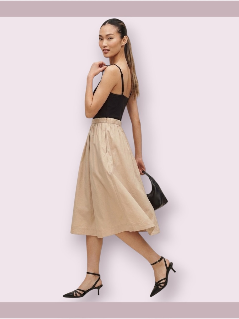 Anthropologie Maeve Sleeveless Rib Poplin Twofer Midi Dress